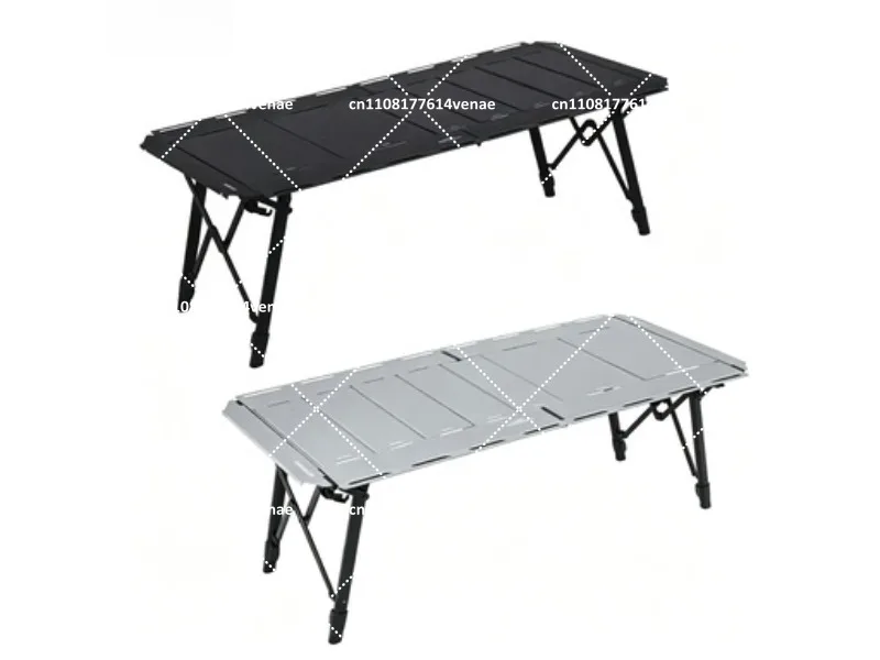 4.5-Unit Adjustable Height Folding Camping Table - Aluminum Alloy Expandable Table for Outdoor Cooking and Dining