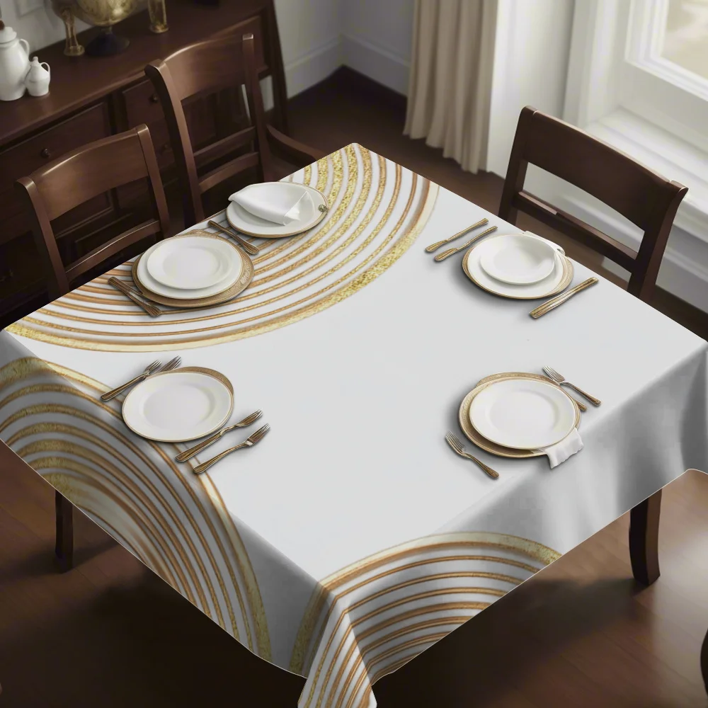 1pc New Simple Printed Square Tablecloth with Edge Locking Process for Living Room Coffee Table YZB