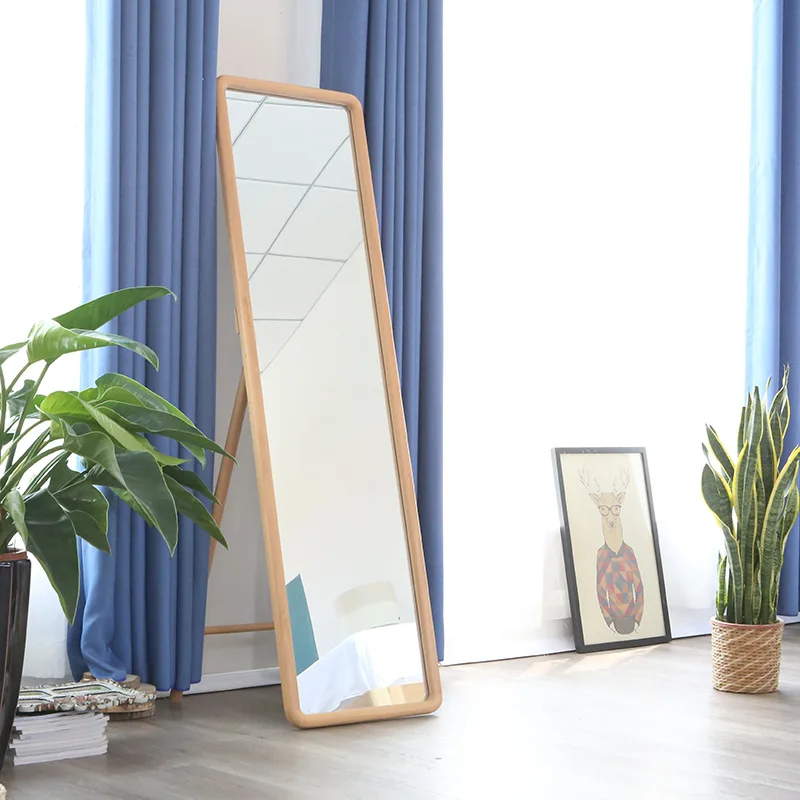 Зеркало в полный рост из цельного дерева, напольное зеркало в полный рост, бытовое зеркало от пола до потолка, магазин одежды для спальни