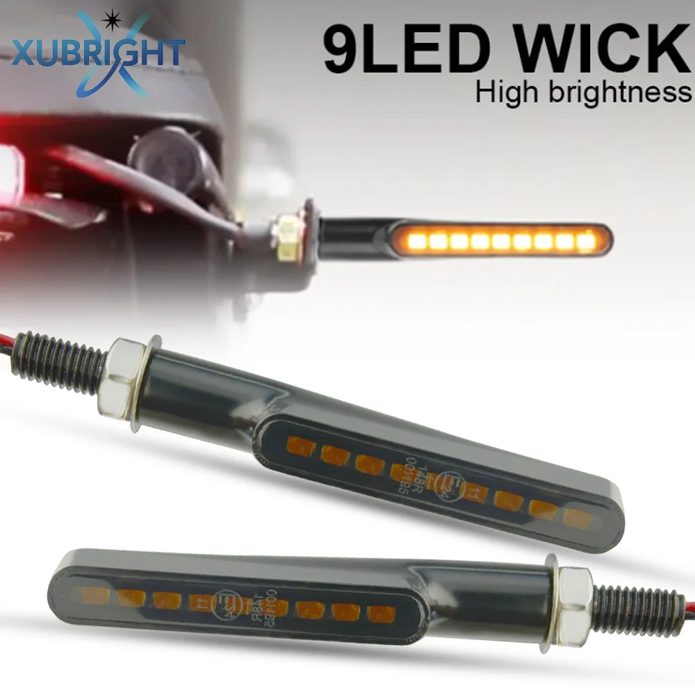 8mm Mini led Motorcycle Turn signal Light lamp Indicators Blinker clignotant moto led for honda yamaha kawasaki cafe racer 9leds
