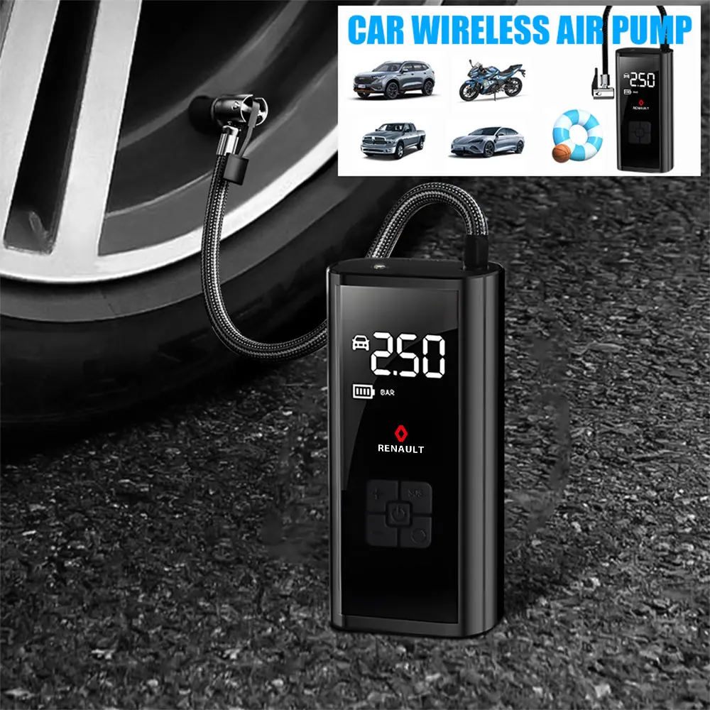 

Car Wheel Air Pump Tire Inflator Air Compressor For Renault Clio Megane Arkana Kajdar Austral Captur Scenic Trafic Koleos Kangoo