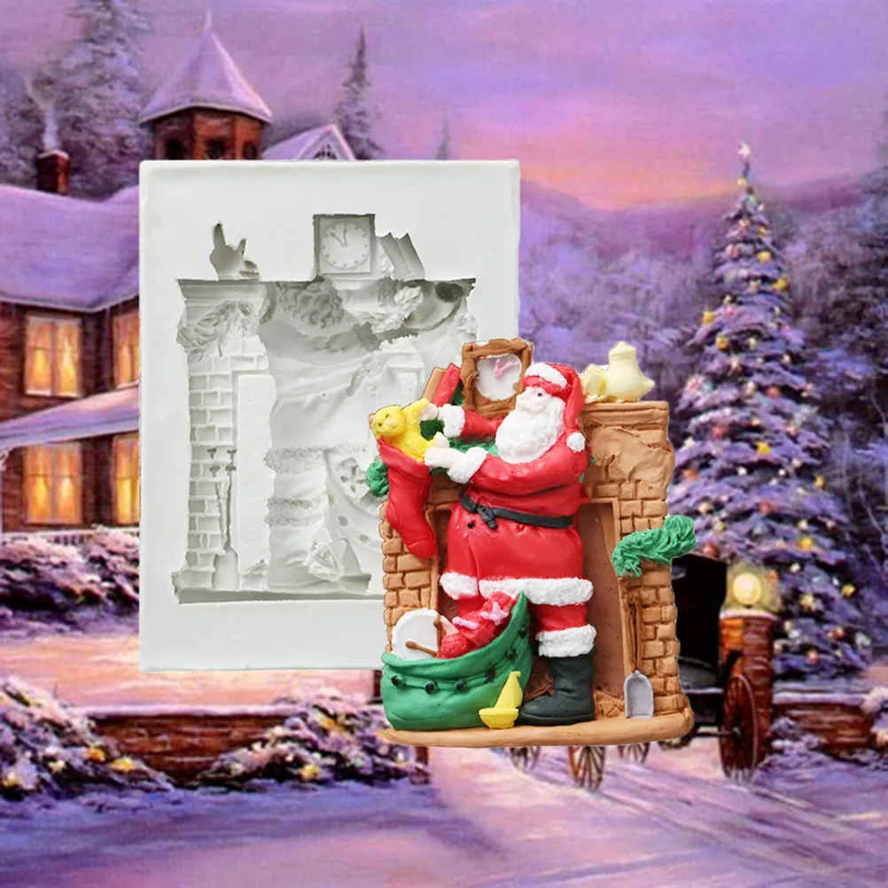 

Chocolate Mold DIY Baking Molds Silicone Fondant Santa for Tray Cake Christmas Serie
