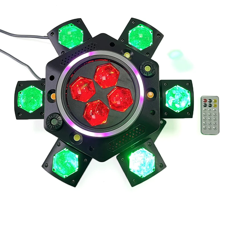 

NEW 6 Heads Moving Head Light Beam Laser Strobe Effect DMX Stage Light Full Color LED Beam Light Rotating DJ Disco Party Bars