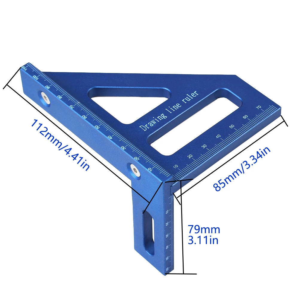 Regla de medición multiángulo 3D, transportador cuadrado de plástico de 45/90 grados para carpintería, regla de Línea de dibujo, inglete, herramienta de diseño triangular