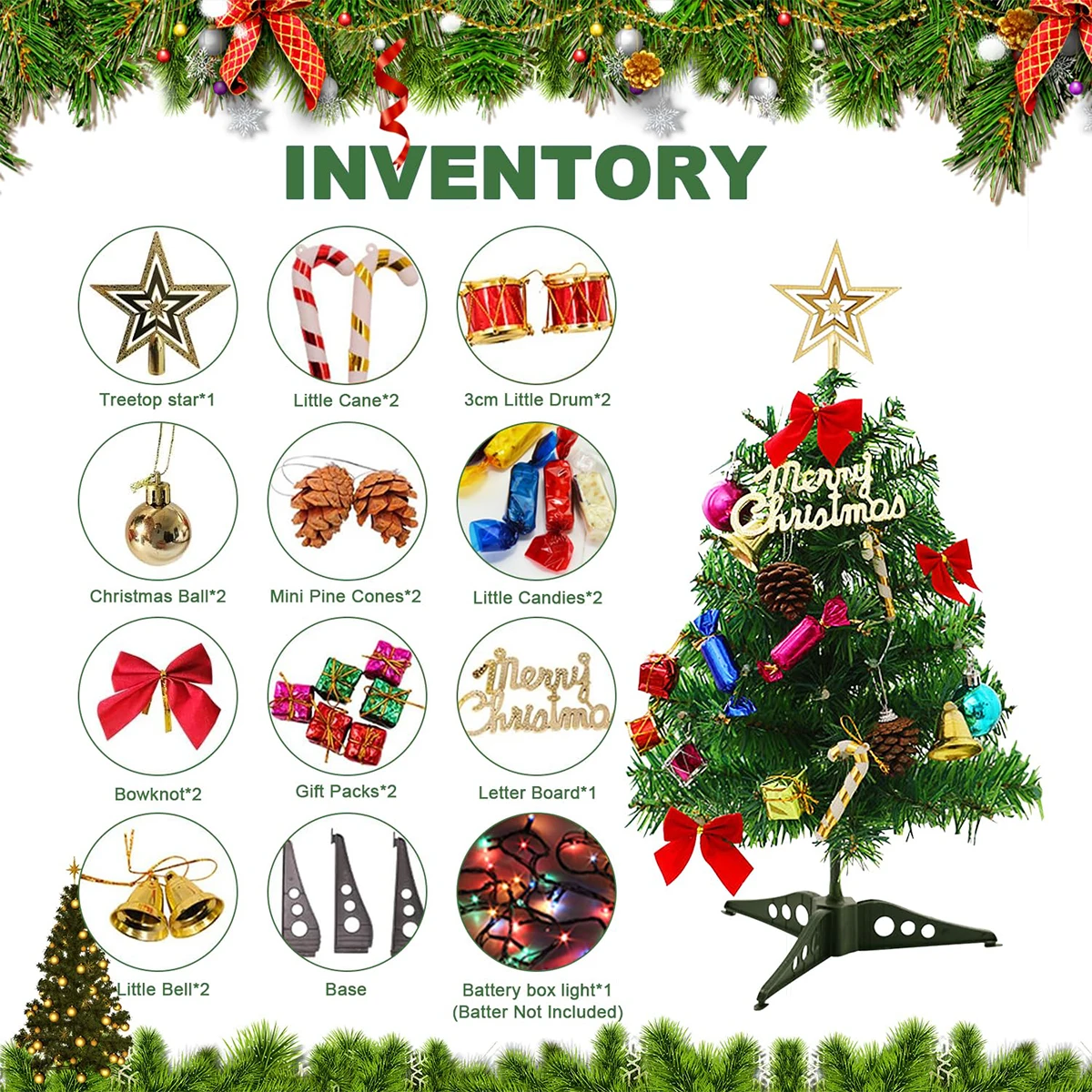 2025 Nieuwjaar 50cm Kerstboom Desktop Xmas Light Navidad Insert Met Home Party Kleine Mini Set Gift Creatieve Diy Vilt Lichten