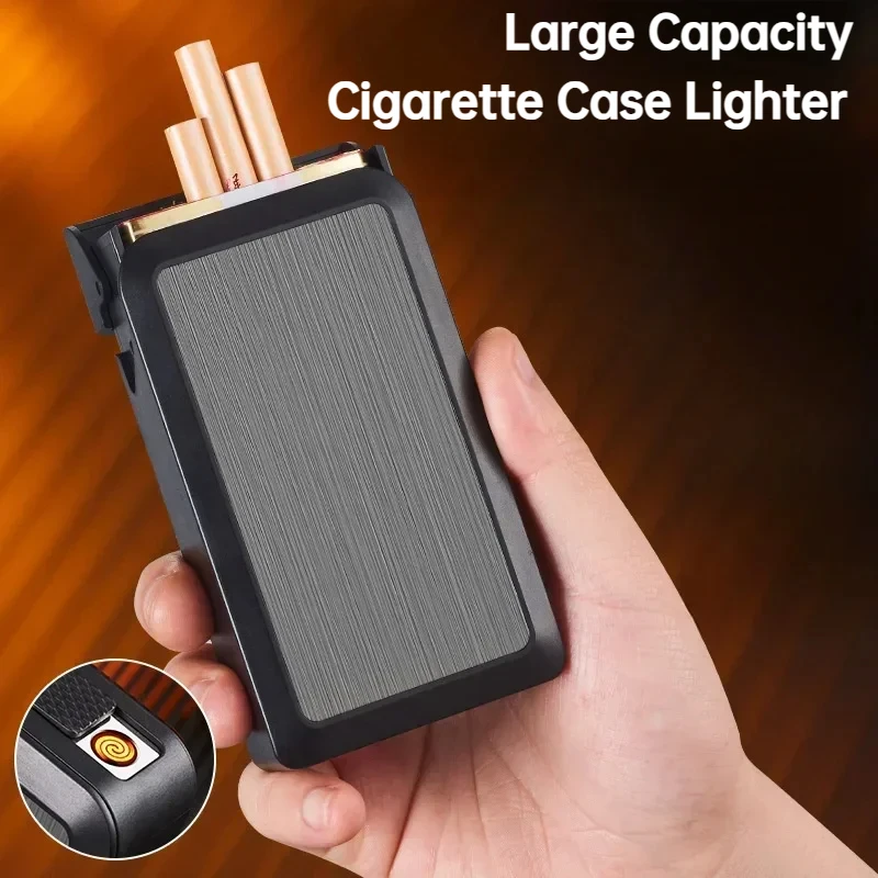 20 Thick Cigarette Case Tungsten Wire Igniter USB Charging Lighter Outdoor Waterproof and Moisture Proof Electronic Lighters