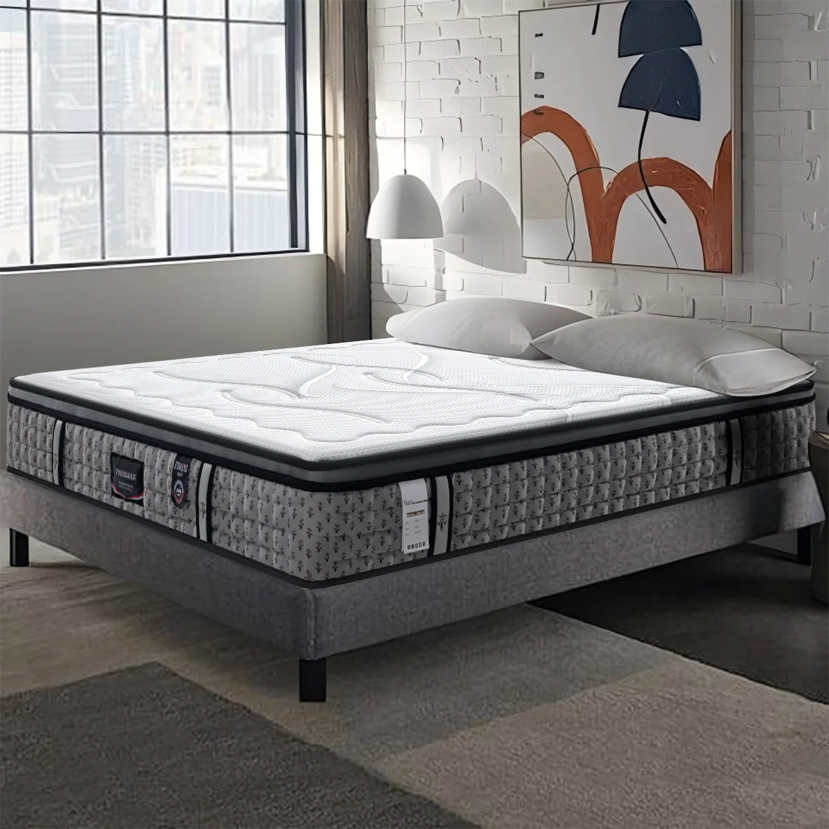 High Density Memory Foam Pocket Spring Mattress Double King Size Modern Design for Bedroom and Villas for Hotels