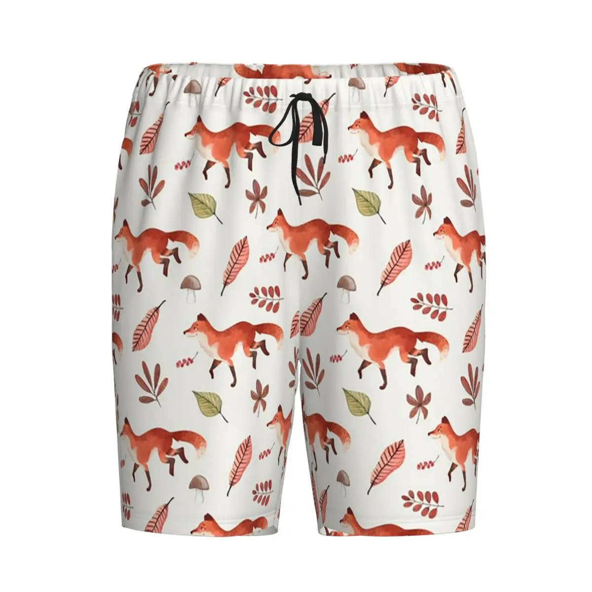 

Мужские пижамные штаны с акварельным принтом лисы, шорты для сна, домашняя одежда, нижняя часть пижамы