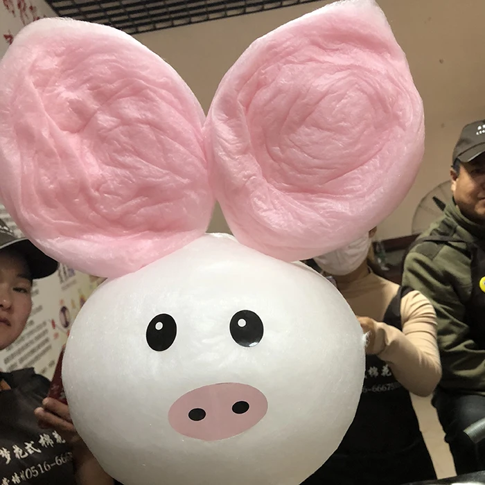 식품 접촉 등급 120개 솜사탕 스티커 만화 토끼 눈 입 (식용 아님) 솜사탕 제조기용