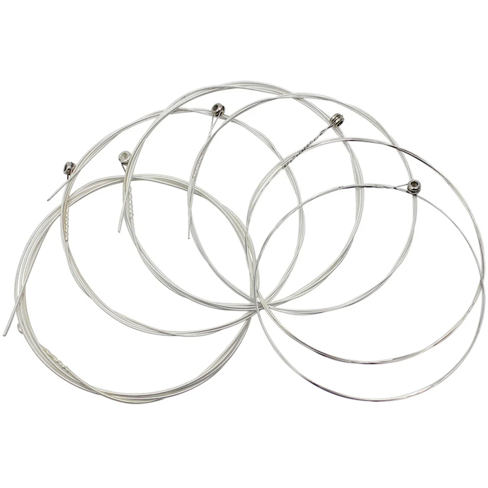 

6Pcs Metal Folk Bass Acoustic Guitar Strings Easy Setup Time Saving Effortless Maintenance Musical Instrument Supplies