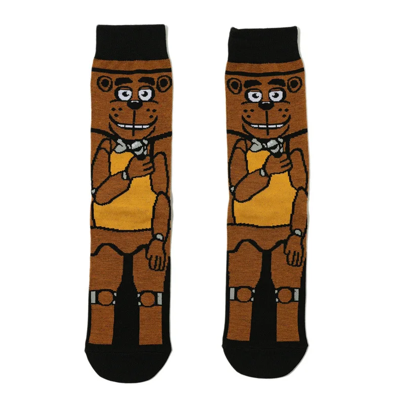 Kawaii Anime Five Night At Freddy Socks FNAF Cute Animals Bear Foxy Ribbit Funny Long Cotton Sports Socks for Men Women