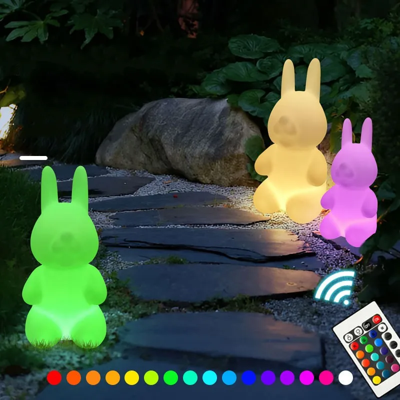 

Rechargeable LED Fluid Rabbit Light Outdoor Courtyard Decoration Light Waterproof Garden LED Patio Walkway Light Landscape Lamp