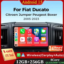 Android 15 Car Radio For Fiat Ducato 2005-2023 Citroen Jumper Peugeot Boxer 2011-2015 Auto Carplay 2 din Autoradio Multimedia 4G