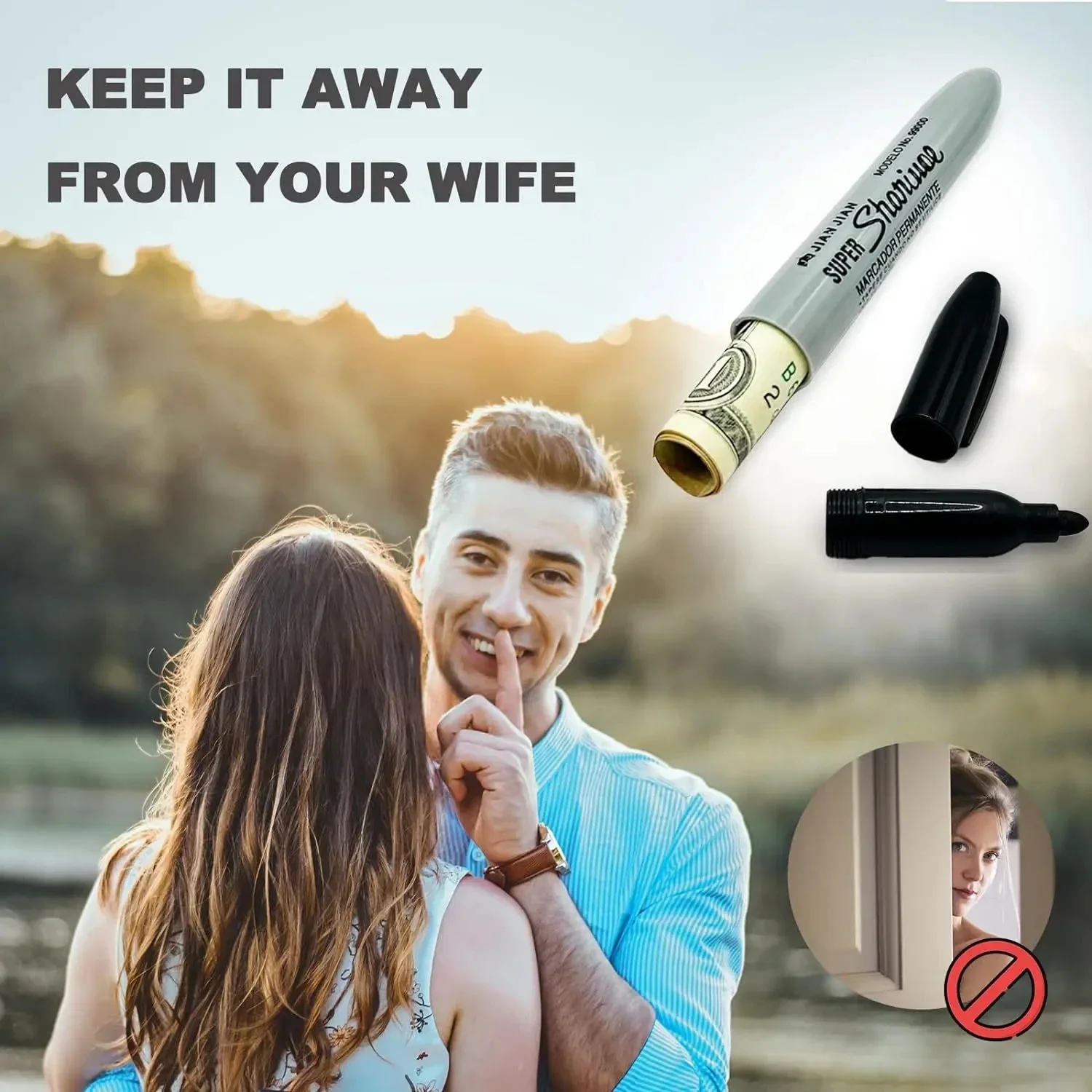 الإبداعية وهمية أحمر أسود قلم تحديد مقصورة مخفية تحويل البصر آمنة للمنزل مكتب إخفاء قلادة المال الأشياء الثمينة الصغيرة