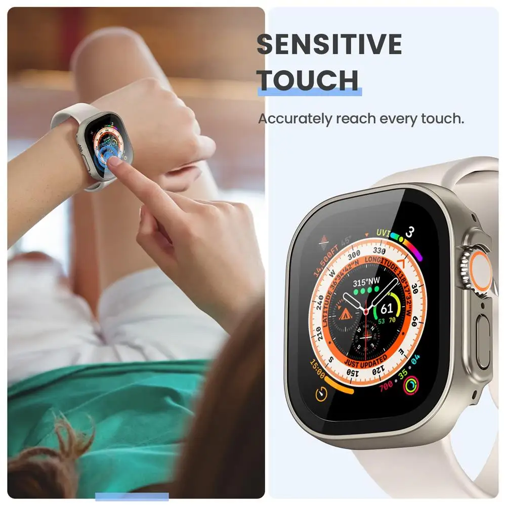 Case for Apple Watch Ultra 3/2/1 49mm Screen Protector,Full Coverage Scratch-Resistant Hard PC Protective Cover for iWatch 49 mm