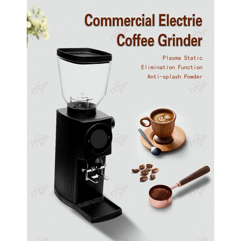 ITOP GE83 Commercial Coffee Bean Grinder Plasma Static Elimination Design 83mm Flat Burr Electric Espresso Coffee Bean Miller