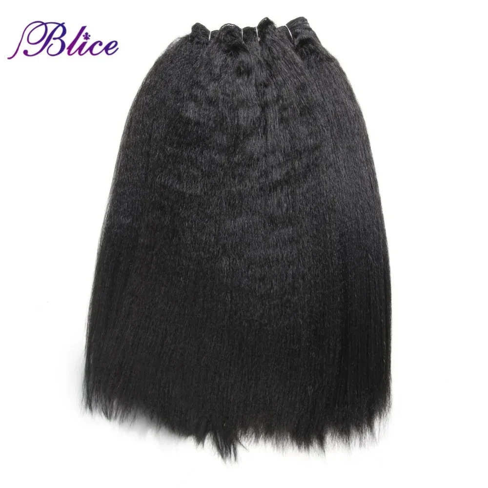 Blice-Bundles de cheveux raides synthétiques Yaki, Super tissage de cheveux, document pur, extensions de cheveux cousues, 10-24 pouces, 100g par