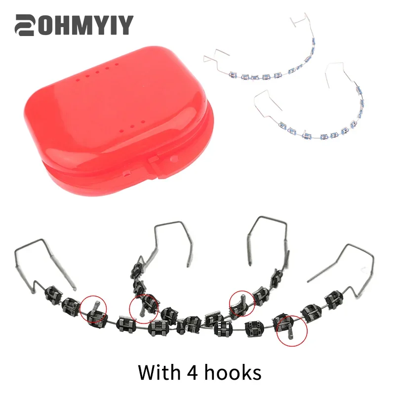 

1 Pair Temporary Tooth Decoration With Metal Wires Multicolour Metal Bracket Orthodontic Ligature Ties Dentist Material