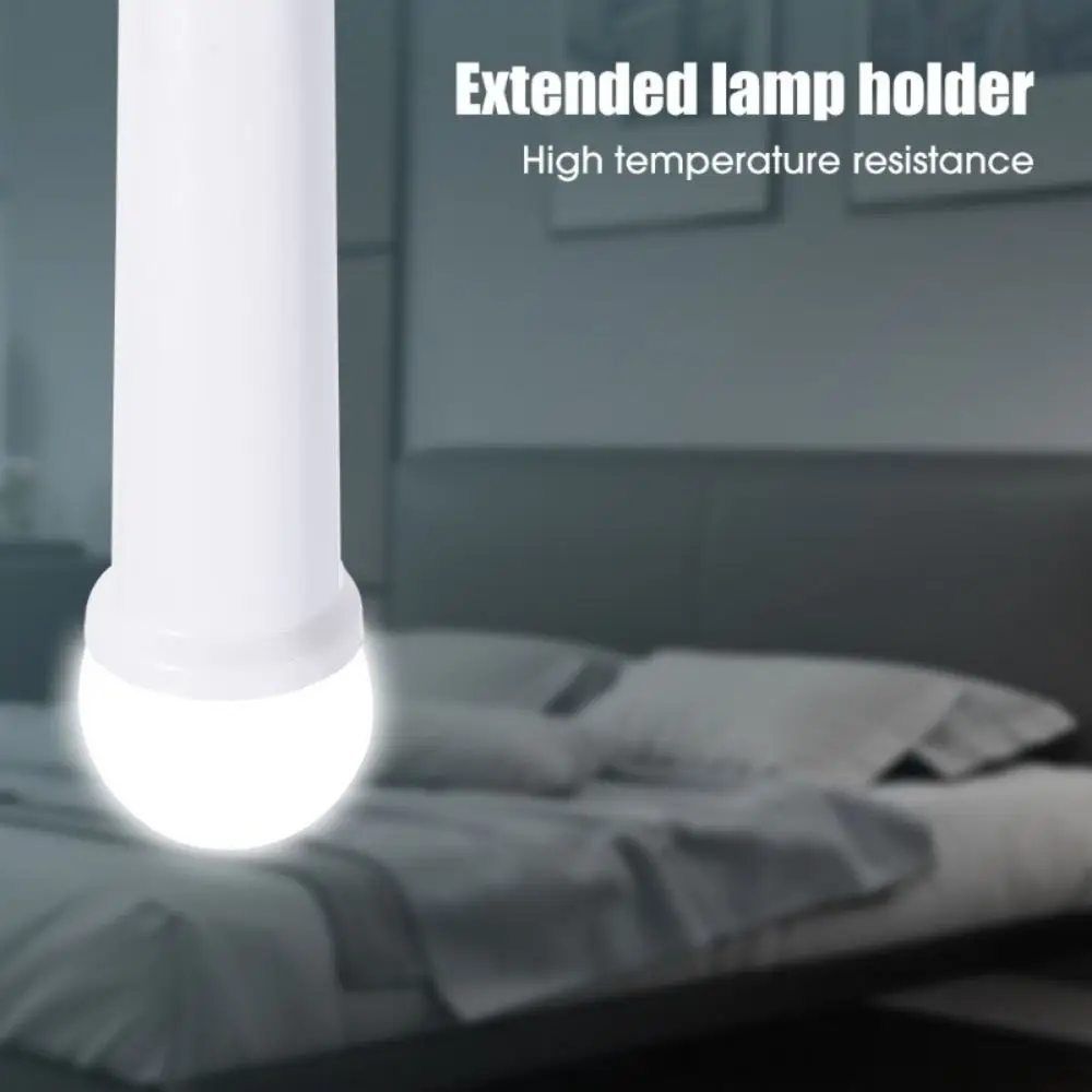 

New Plastic E27 To E27 Extender 65mm/95mm/120mm White Lamp Holder Base Converter Holder