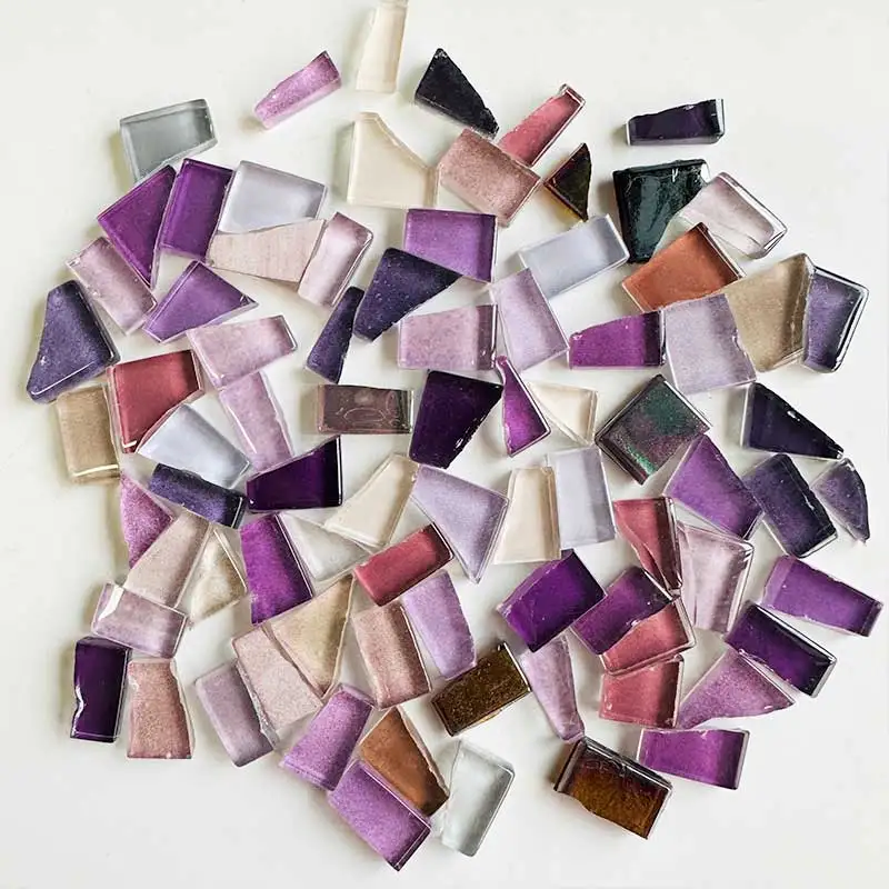 

Diy taobao 100g Irregular colored fragments DIY creative craft Mosaic mosaic art Glass granules Translucent 17