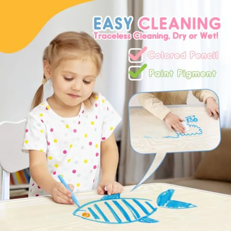 Set Meja Kursi dengan Kaki Anti Selip yang Dapat Disesuaikan untuk Ruang Bermain Dalam Ruangan dan Ruang Belajar, Anti Aktivitas dan Anti Grafiti