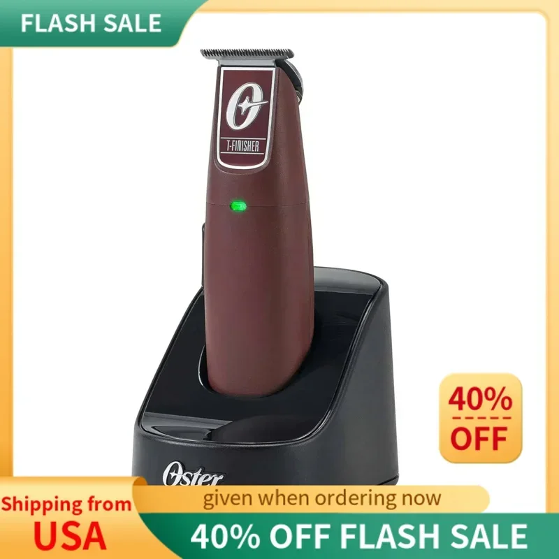 

QWOster Professional Cordless Hair Trimmer with Rechargeable Battery and Ergonomic Design,T-Finisher T-Blade Trimmer,Burgundy