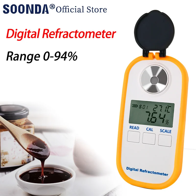 

0-94% Digital refractometer Honey sugar meter Brix meter tester Fruit juice beverage sugar content tester Measuring instrustment