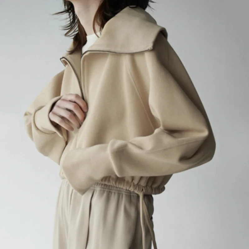 

Gagarich 2025 Autumn New Fashion Casual Solid Color Shirt Loose Hooded Women Top One Piece Hair Replacement Sweatshirt