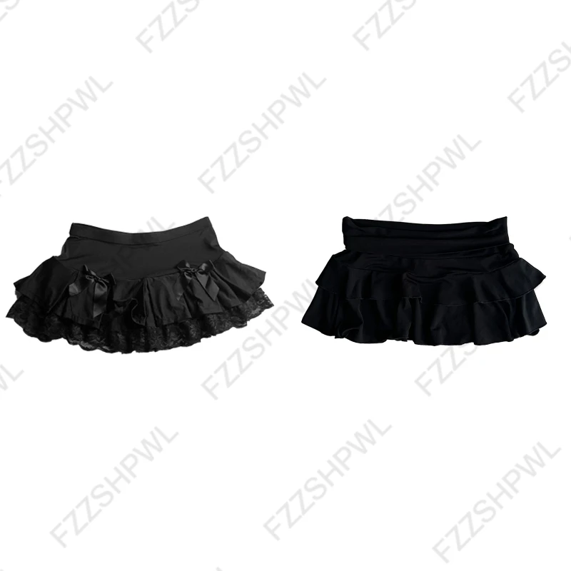 Y2K Skirt Spicy Girls Solid color Rock Goth Hip Hop Mini Skirt Streetwear High street Casual Classic Minimalist Low Rise Skirts