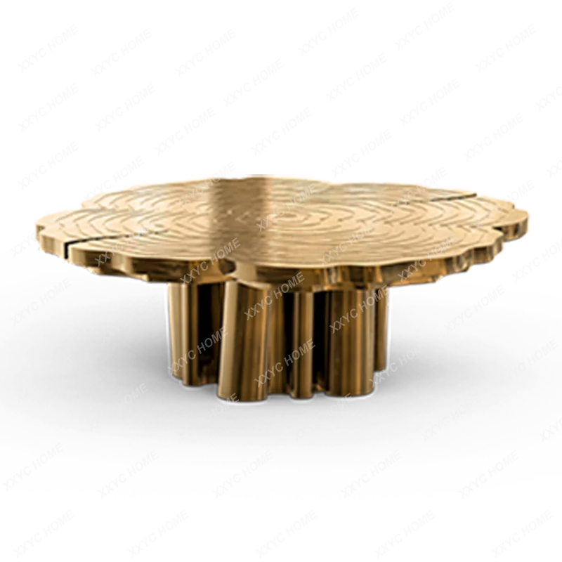 

Легкий роскошный журнальный столик специальной формы из нержавеющей стали с металлическим корнем дерева, размер квартиры, гостиной, комбинация