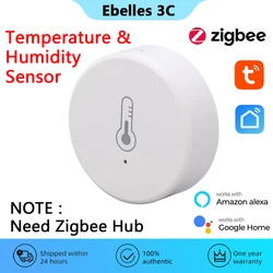 Tuya Smart Zigbee Temperature And Humidity Sensor Indoor Thermometer Monitor Smart Home Automation Voice Works With Alexa Google