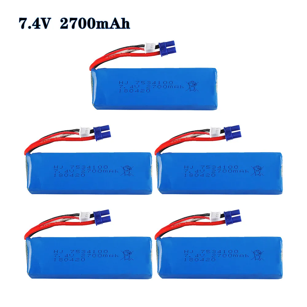 

Запасная часть для аккумулятора Lipo 7,4 В 2700 мАч 25C 7534100 для Hubsan H501S H501C X4 FPV радиоуправляемого квадрокоптера, дрона со штепсельной вилкой