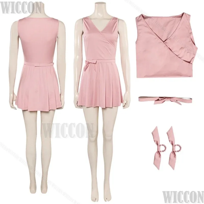 فستان الأميرة القصير من Glinda أزياء الساحرات التأثيرية الشريرة مجموعة أزياء نسائية للعب الأدوار أريانا بدلة وردية 2024 مخصصة؛ 2 ك، 8؛ ج'