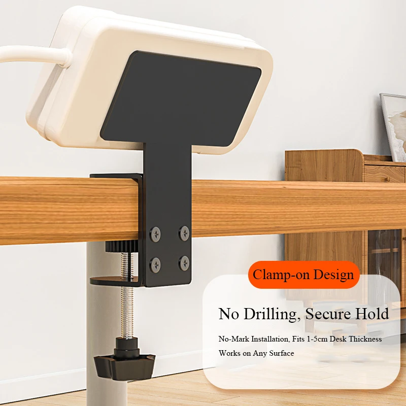 حامل شريط الطاقة تحت المكتب - صينية إدارة الكابلات بدون مثقاب لتثبيت المخرج وتنظيم الأسلاك وتخزين الرف