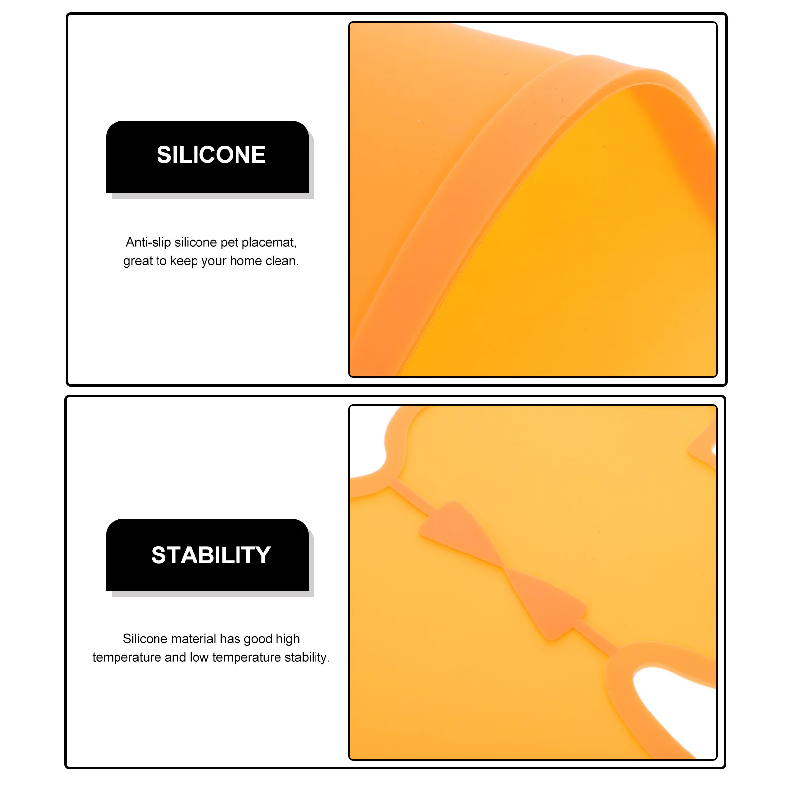 

1pc Waterproof Silicone Pet Placemat 47X36.5Cm Orange Anti-Slip Heat Insulated Dog Feeding Mat Cat Bowl Pad Pet Food Mat Dog