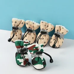 4pcs/set Dog Shoes For Small Large Dogs Pet Chihuahua Anti-slip Boots Dachshund Soft Warm Socks Winter Outdoor Puppy Supplies