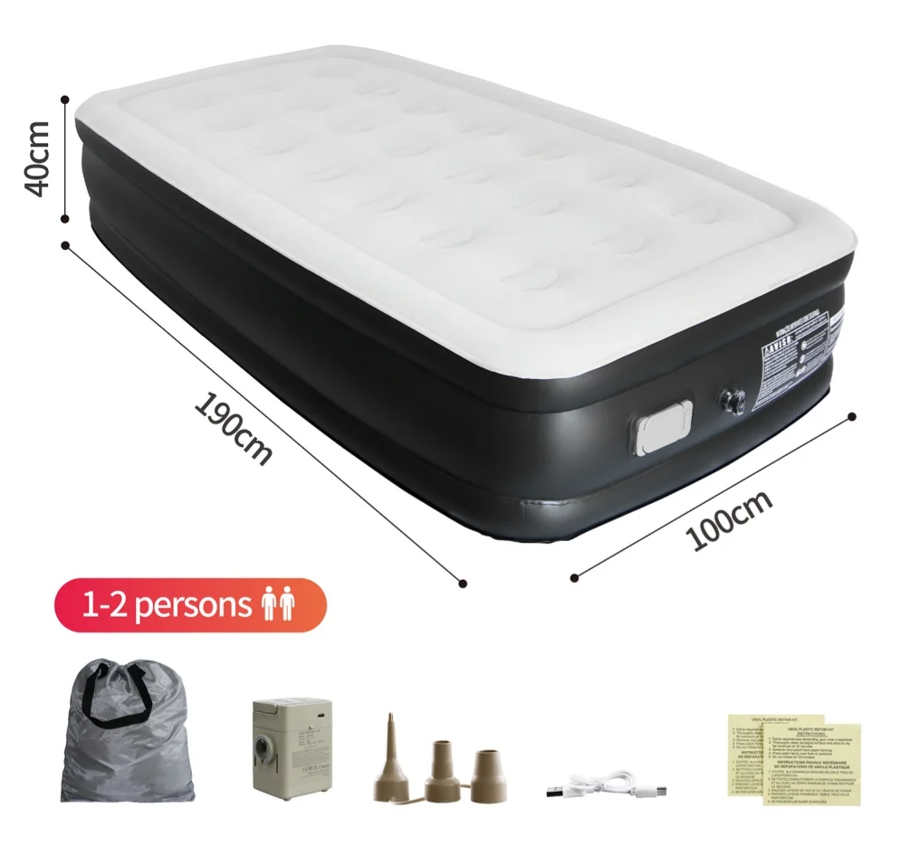 Hot Sale Portable Rechargeable Automatic Inflating Built-in Pump Home Use Camping Hiking Outdoor Inflatable Air Bed Mattressprom