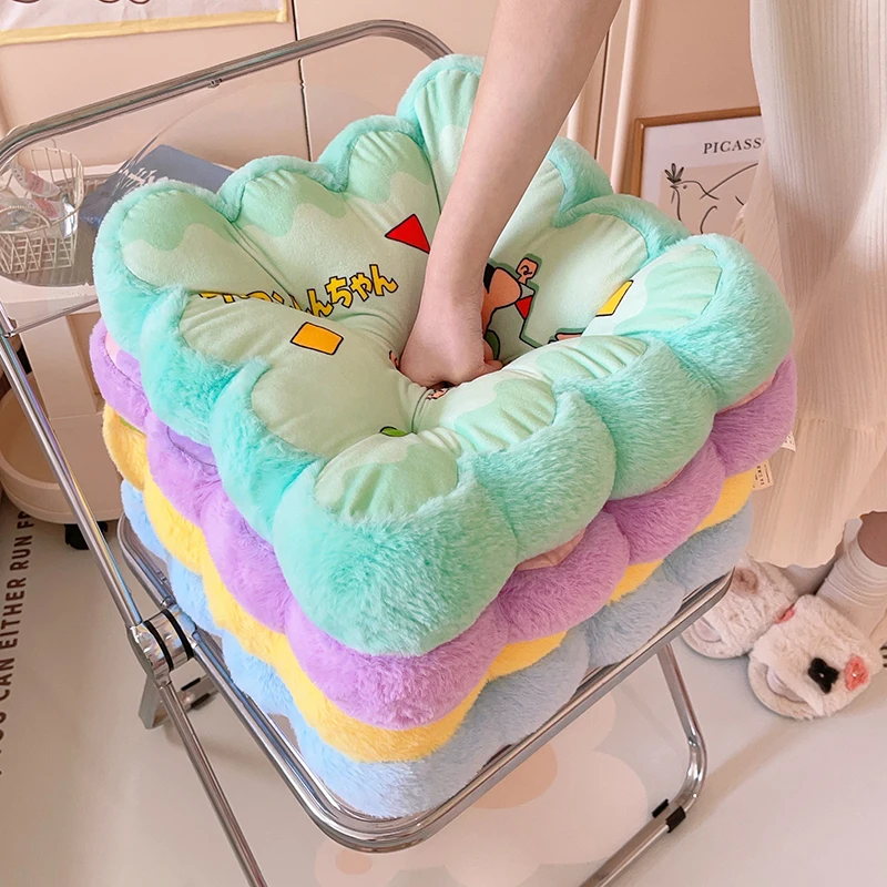 Comodo cuscino per sedile Crayon Shin Chan per pavimento della sedia Cuscino per seduta stampato in stile giapponese addensato Decorazioni per la casa Regali Ragazza