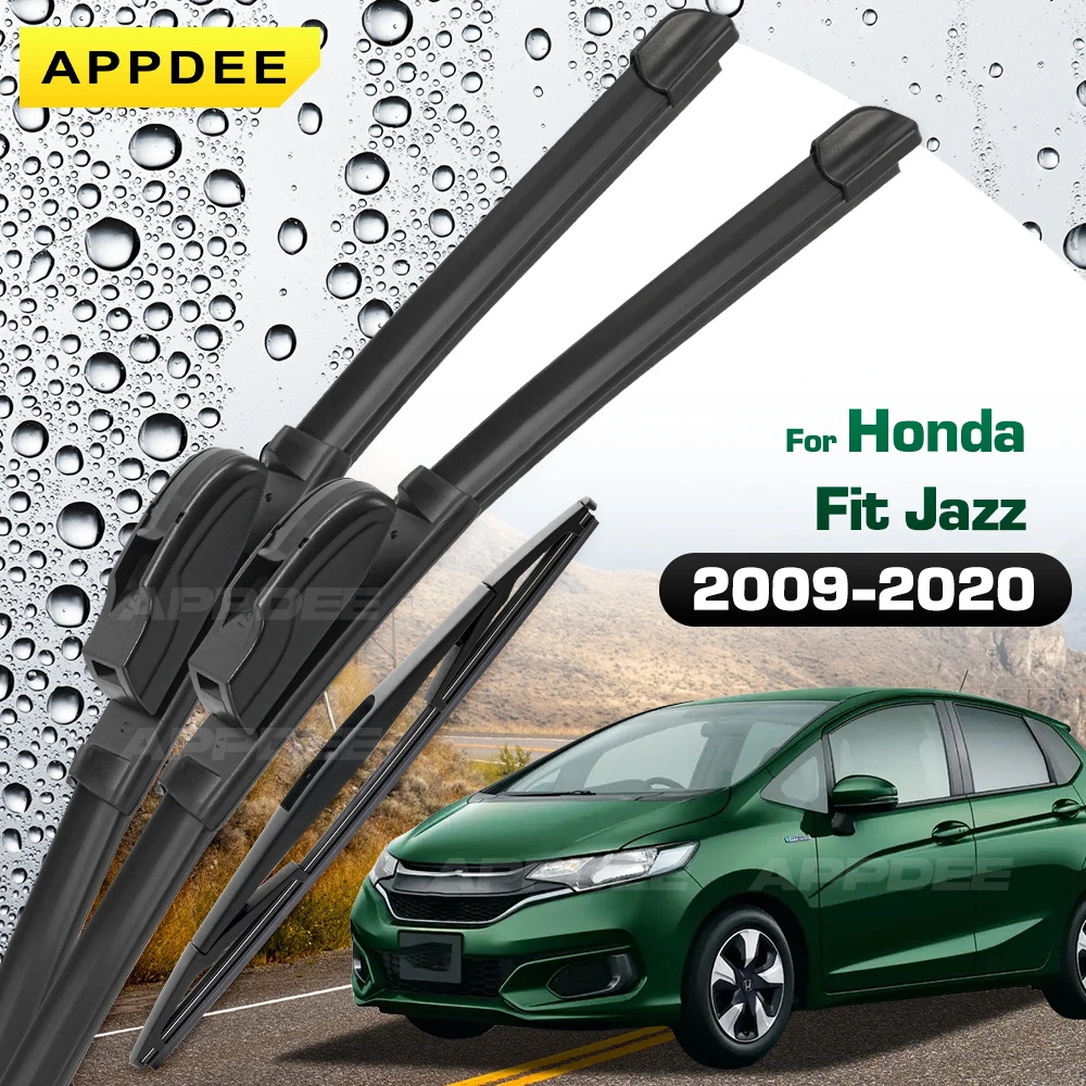 

Front & Rear Wiper For Honda Fit Jazz MK2 MK3 2009-2020 Silicone & Rubber Wiper Blades Windshield Windscreen Window Brushes