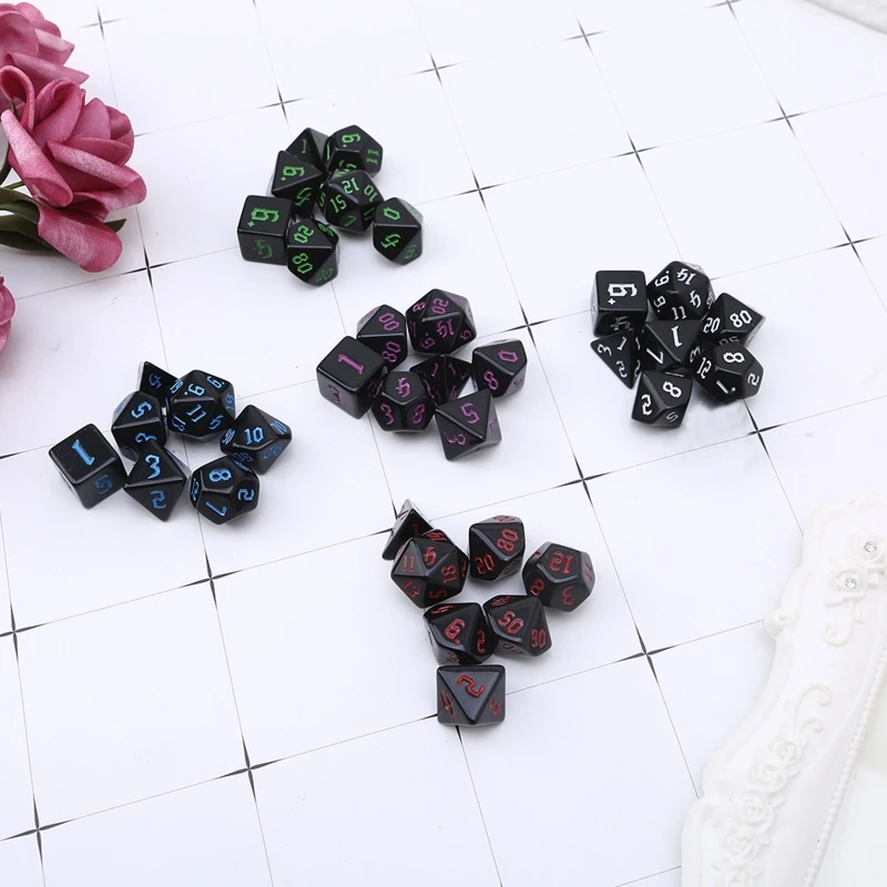 Polyhedral Dices for Role Playing, Carved Pattern Set, Polyhedral Number Dices, DND and RPG, MTG Dials, 7PCs