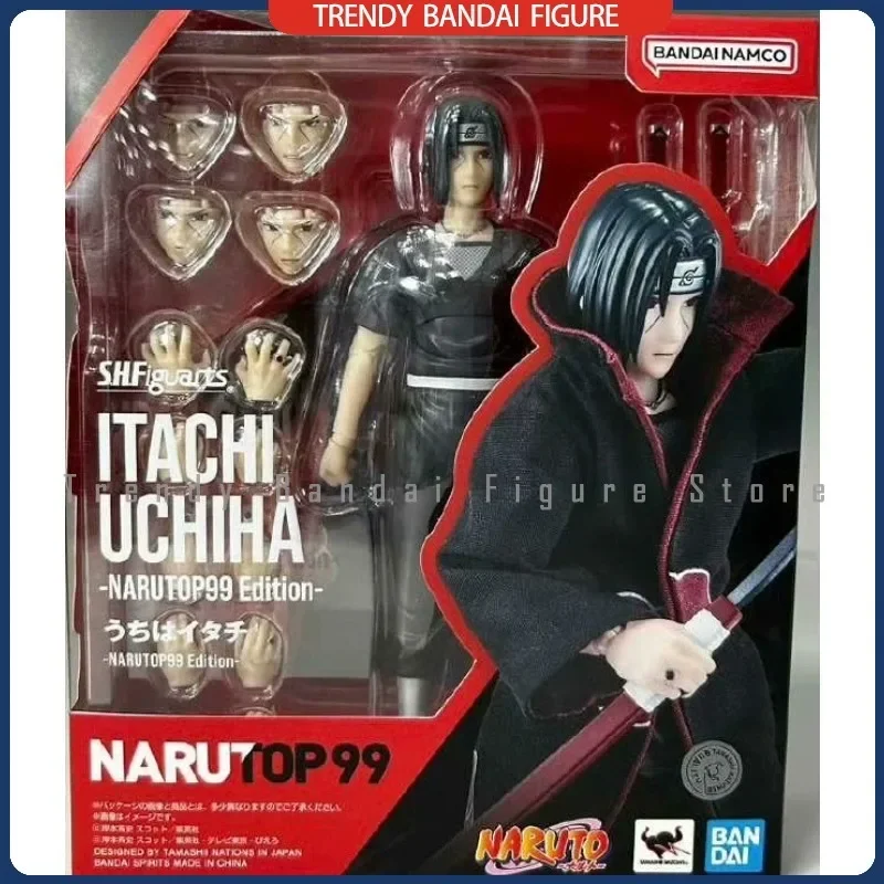 In Stock  Bandai TOP99 Naruto Uchiha Itachi Akatsuki  NARUTO 1/12 SHF  Action Figure Anime Model Toys Hobby S.H.Figuarts