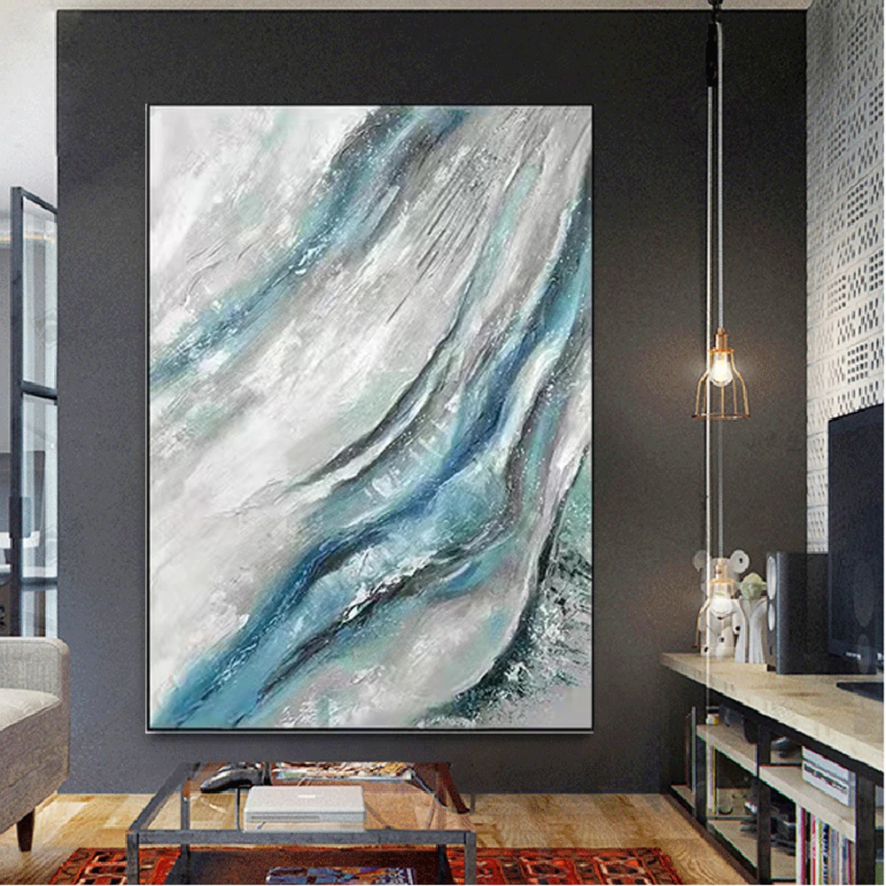 

Vertical Panel Paint Wall Art Picture Thick Oil Texture Modern Paintings Decor Living Room 100% Hand Painted Canvas Oil Painting