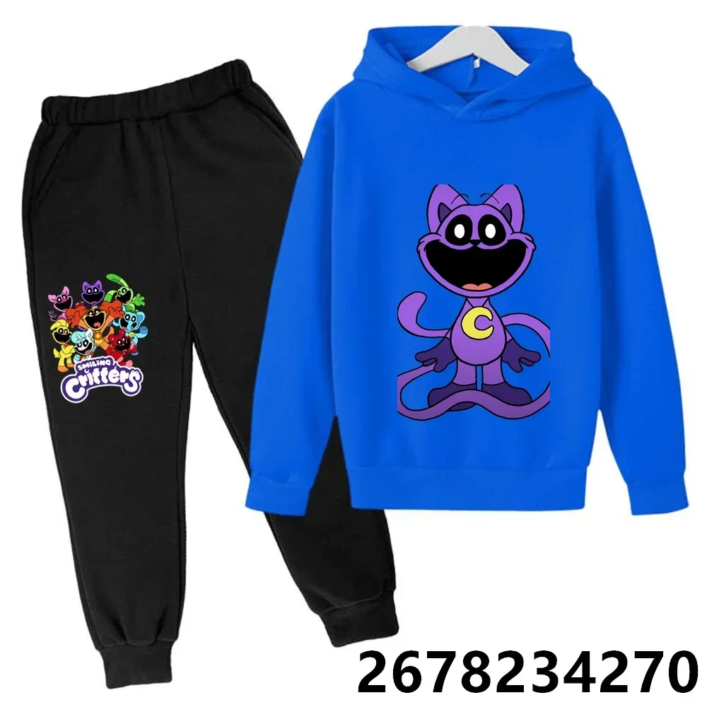 Smiling Critters Kids Hoodies Set Girl Boy Game Pullover Anime Children Casual Clothes Cartoons Kawaii Tops Fashion Sweatshirts