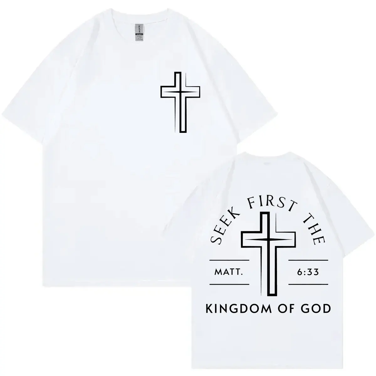 المسيحية يسوع الكتاب المقدس الآية تي شيرت جودة عالية موضة تي شيرتات قصيرة الاكمام الرجال النساء الملابس عادية فضفاض القطن تي شيرت