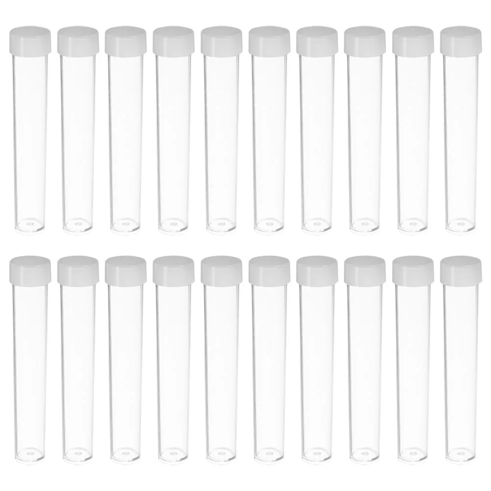 

50pcs Gold Glitter Containers Clear Plastic Tubes With Caps Bead Storage Organizers For Jewelry Pins Coins Craft Supplies Tube
