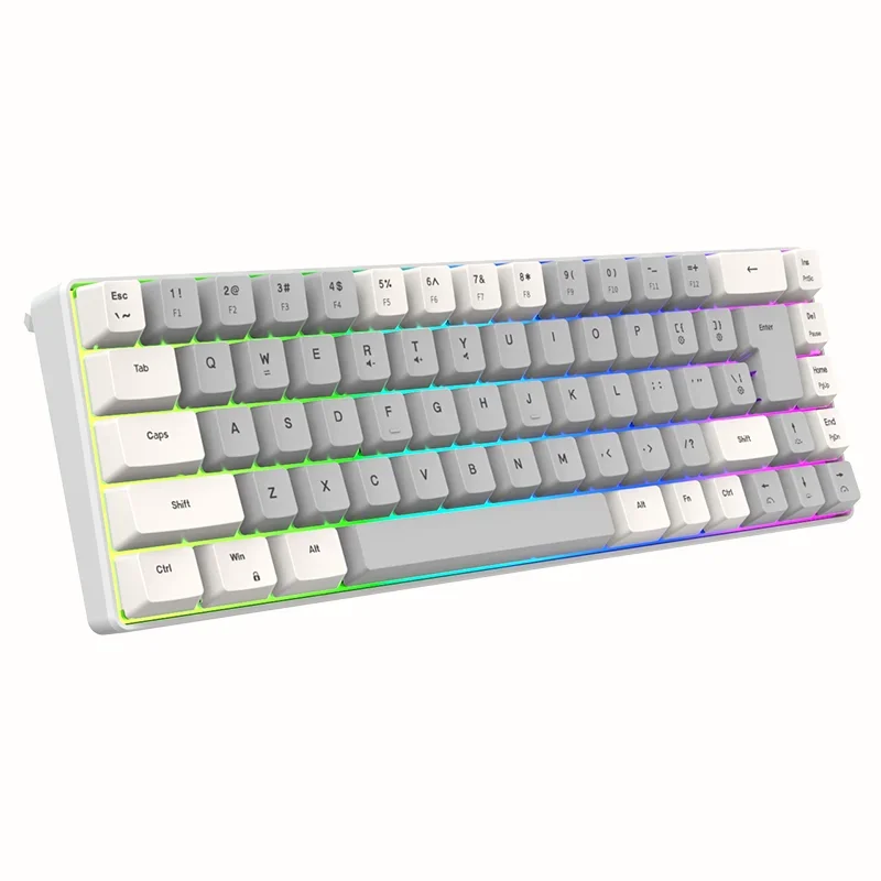 K701 Key Line Separation 68 Keys Wired Mechanical Feel 60 Percent Keyboard Dual Color RGB Luminous Gaming Keyboard