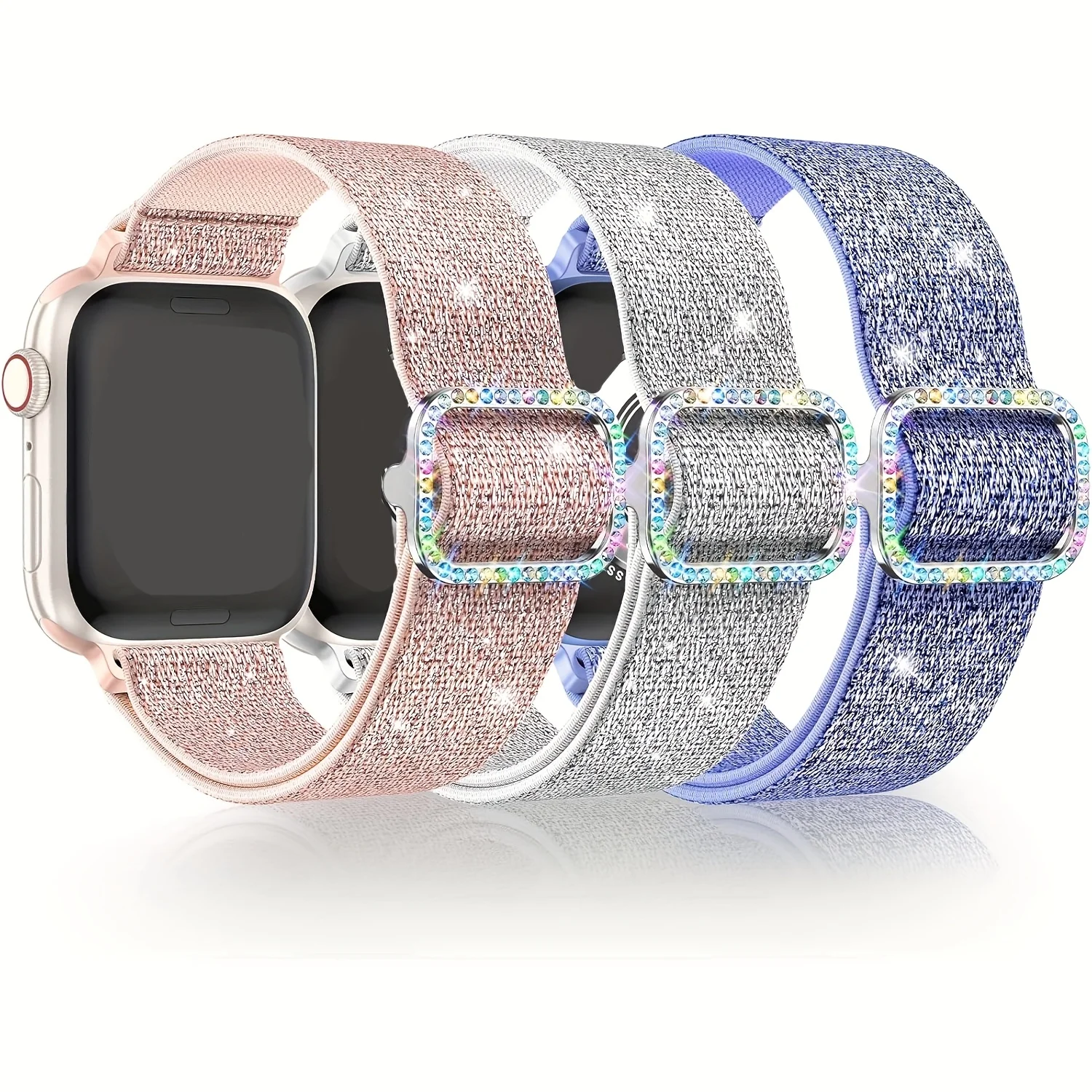 3pcs Nylon Stretchy Bands For Apple Watch Band 40mm 41mm 42mm 45mm 46mm Women For iWatch Series Ultra 11 10 9 8 7 6 5 4 3 SE