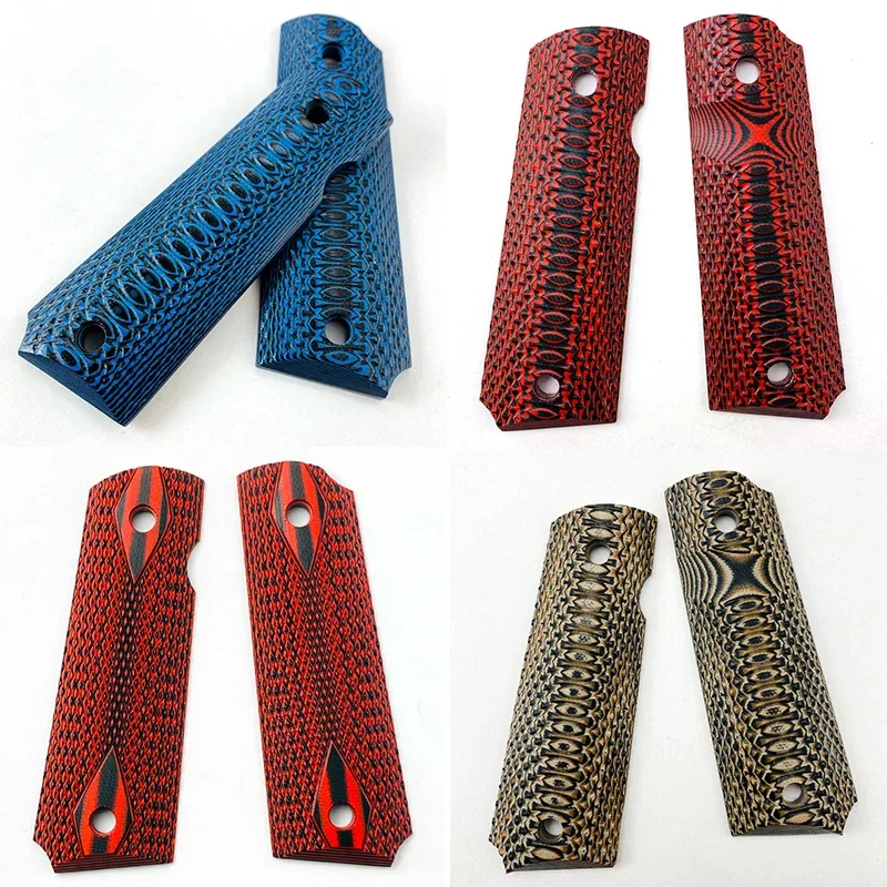 1 Pair G10 Material CNC Tactics 1911 Grips Handle Patch DIY Making fisheye texture Decor Slabs Scales Custom Repair Accessories