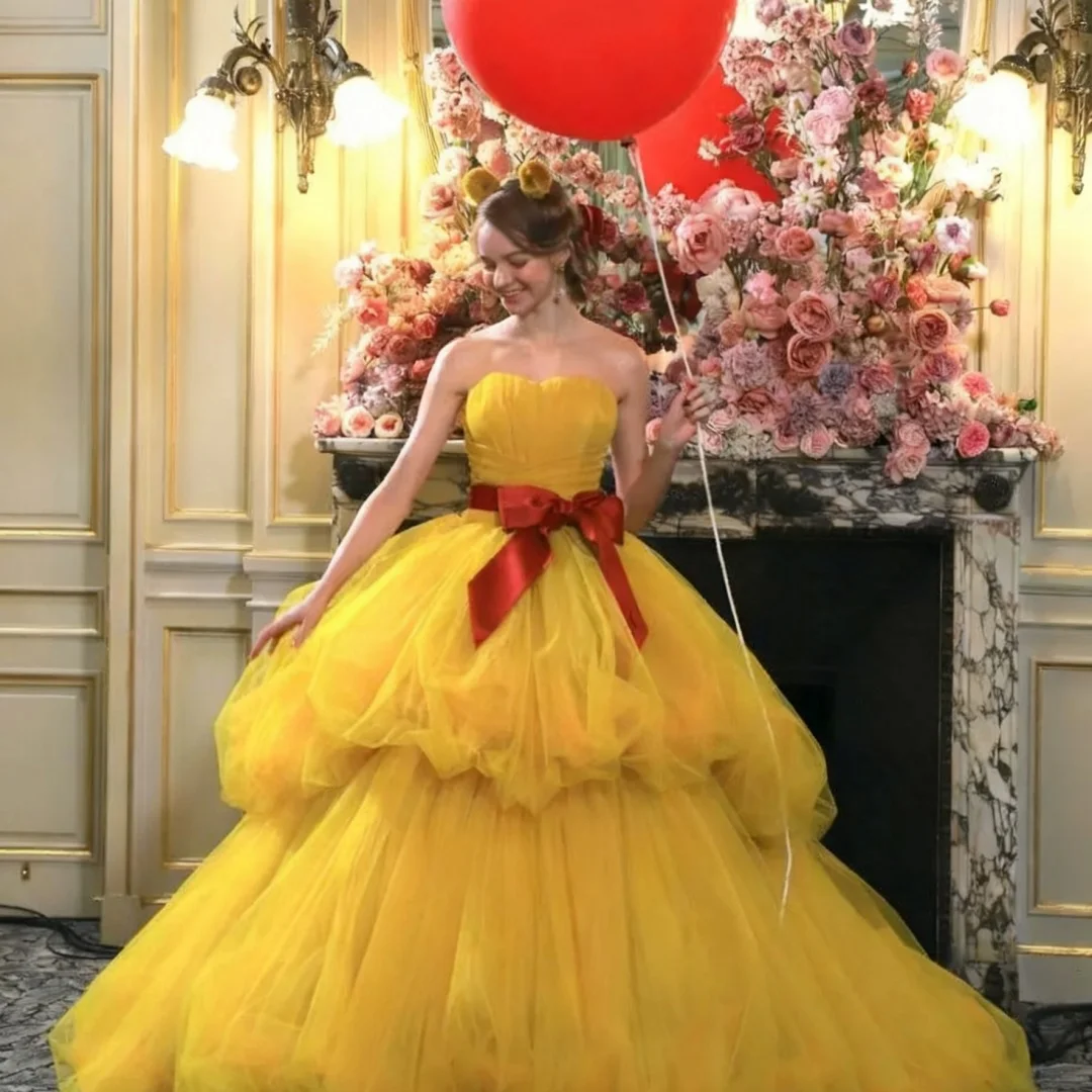 Abito da sposa colorato con fiocco personalizzato Sweetherat Puffy Tutu Tulle Abiti da sera formali Abiti da ballo per feste di compleanno per le donne