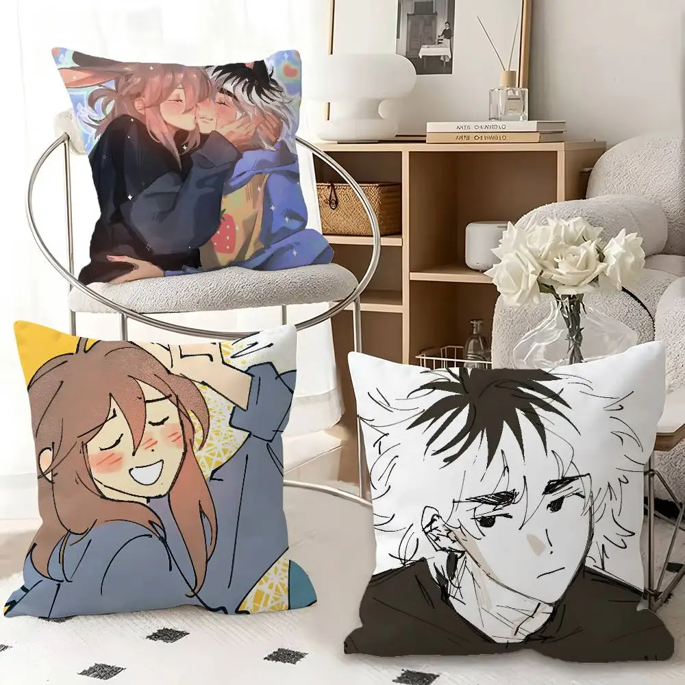 1pc C-herry Crush Pillow Case Fashion Square Pillowcase Bedroom Sofa Room Ins Decoration Leisure